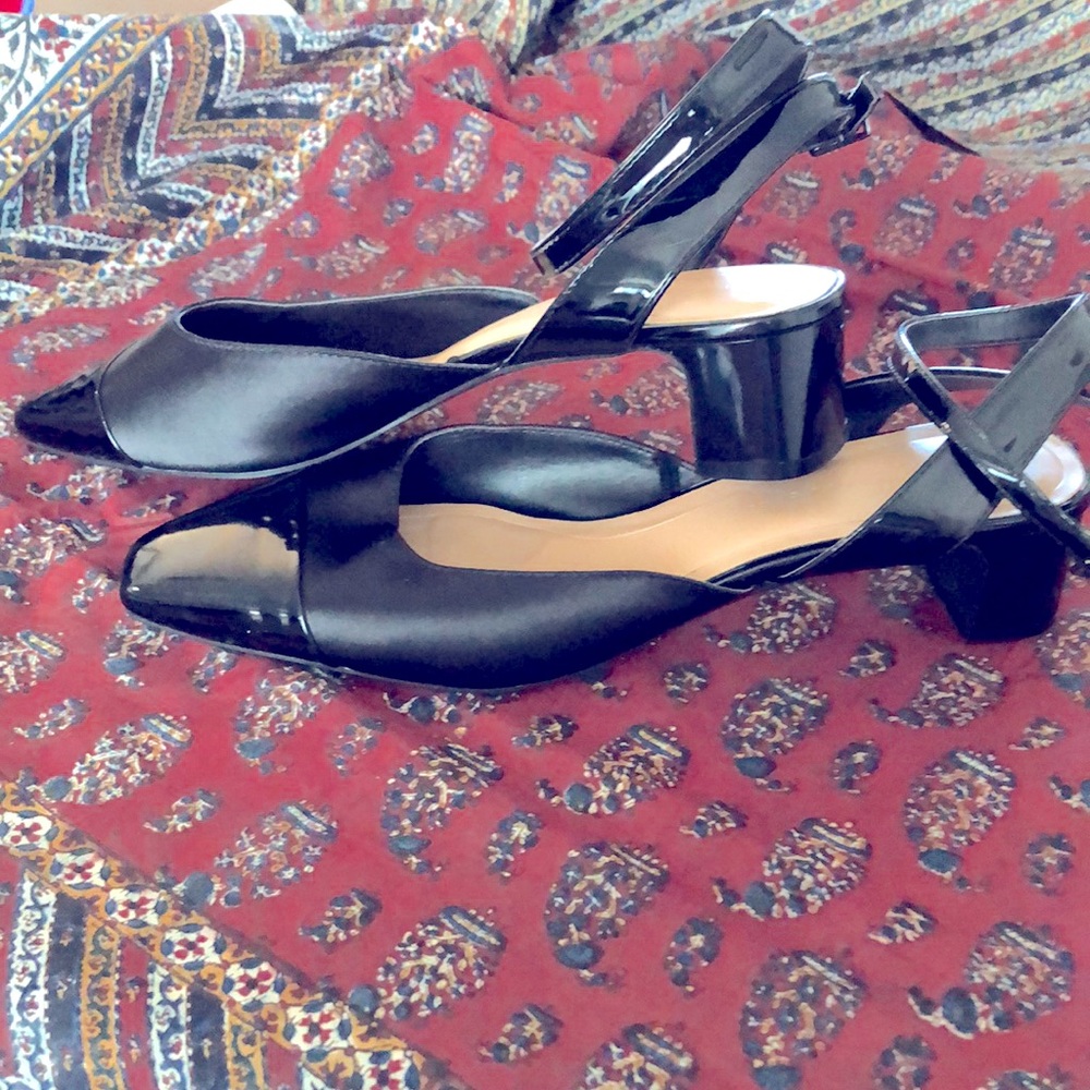 Zara Trafaluc sling back with ankle wrap. Serious boss lady shoes